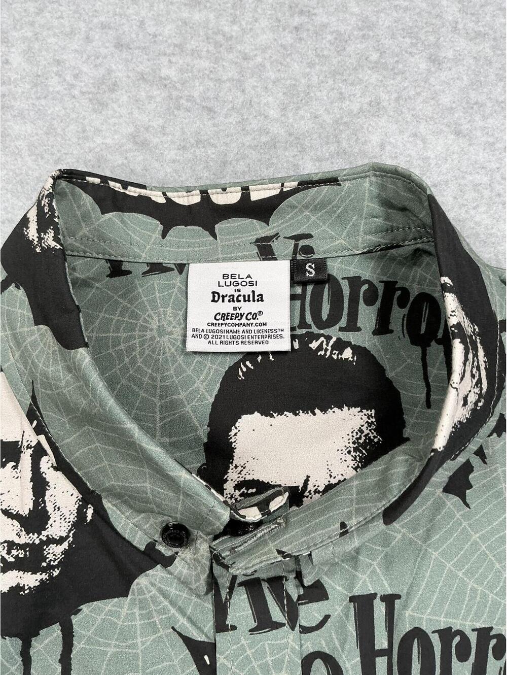 Bela Lugosi Dracula Graphic Button-Up Shirt Size S creepy co - Picture 2 of 9